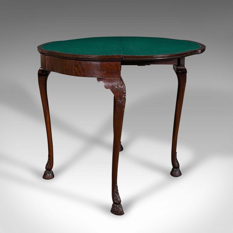 Antique Georgian Revival Card Table, English, Folding, Games, Victorian, C.1890 gallery