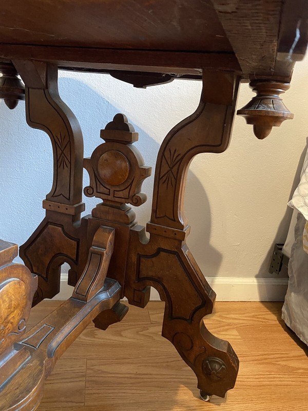 Antique Walnut Leather-Top Library Table gallery