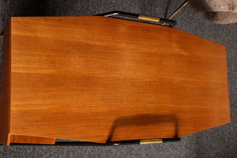 Modernist Walnut Cocktail Table with Magazine Rack, Italy, 1955 gallery
