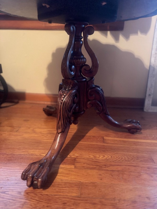 Antique Rococo Revival Victorian Claw Ornate Pedestal side/occasional Table gallery