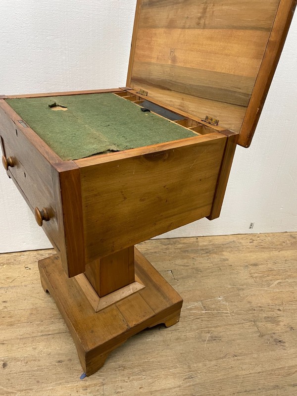 ANTIQUE AMERICAN FEDERAL Empire WORK TABLE LIFT TOP WRITING DESK fitted interior gallery