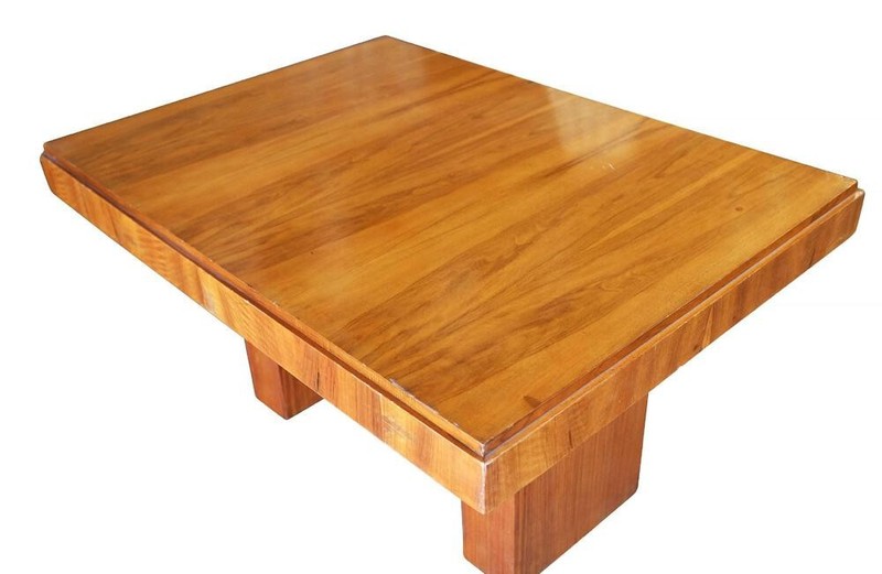 Art Deco Geometric Walnut Dining Table or Large DeskInspired by Charles Dudouyt gallery