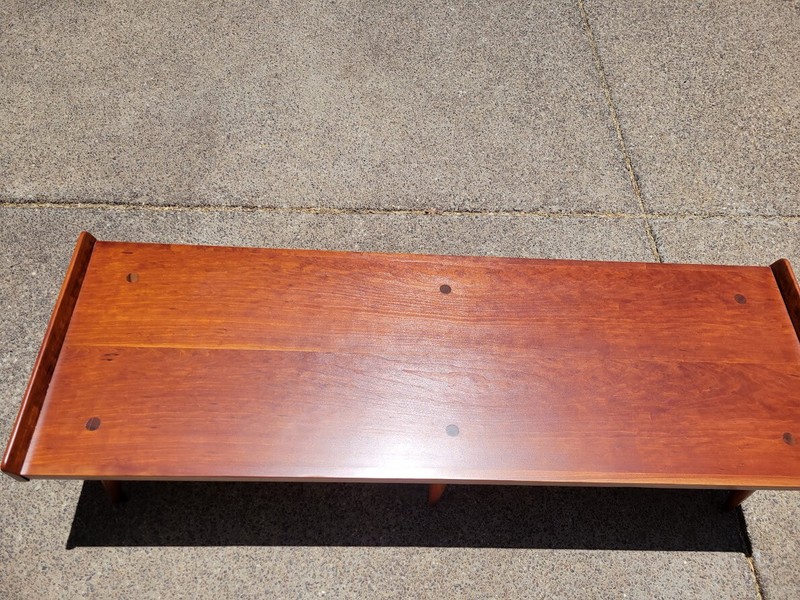 1957 Solid Cherry Willett Transistional mid-century coffee table. Flawless. gallery