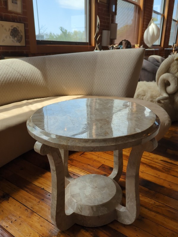Marquis Collection of Beverly Hills Table Regency pomo tessellated travertine gallery