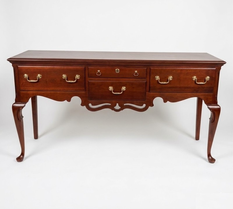 Pennsylvania House Cherry Console Table Vintage Queen Anne Buffet Server Lowboy