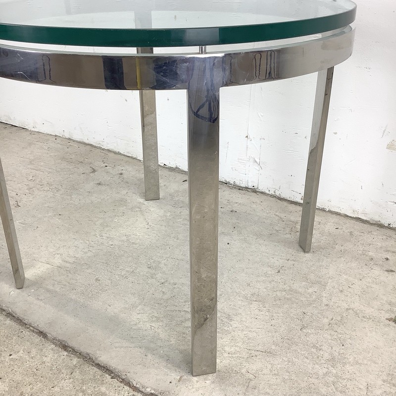Vintage Chrome & Glass End Table attr. Zographos gallery