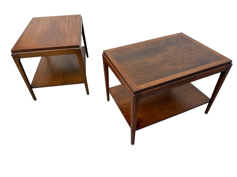 Mid-Century Modern Lane Rhythm Walnut Side Tables - Set of 2 - Refinished! gallery