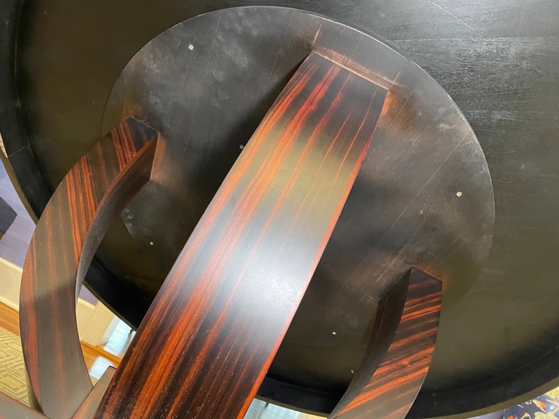 Vintage Art Deco Macassar Ebony Round Dining Table gallery