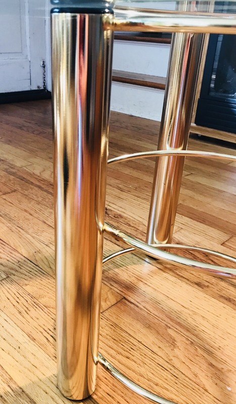 Vintage Coffee End Table 80s Gold Forged Brass MCM 3-D Design Hollywood Regency gallery
