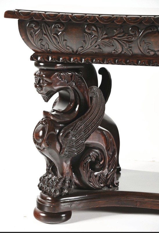 Mahogany Griffin Library Table attributed RJ Horner Circa 1900’s gallery