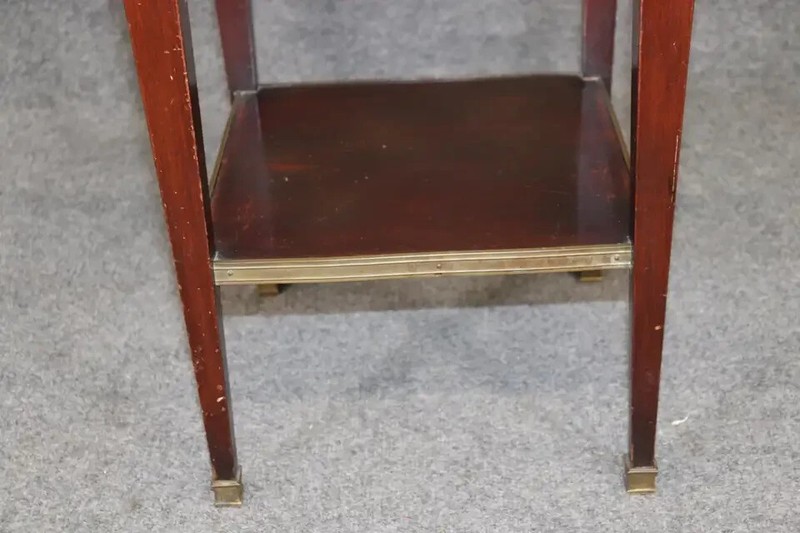 Louis XVI Directoire Style French Mahogany and Marble Top Stand Circa 1910 gallery