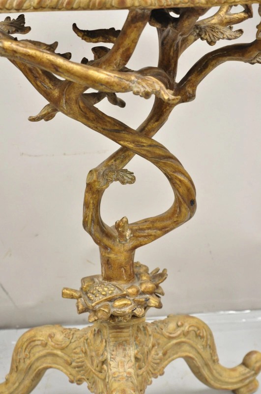 Maitland Smith Italian Grotto Style Branch and Bird Figural Pedestal Side Table gallery