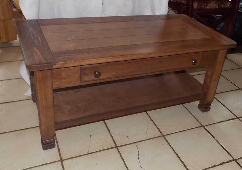 Mid Century Cherry/Pine Coffee Table with Drawer (CT-188)