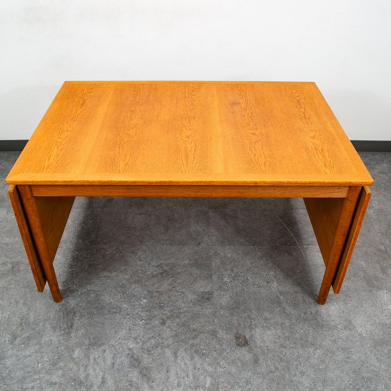 Mid Century Danish Modern Dining Table Kurt Ostervig Oak Drop Leaf Slagelse 94" gallery