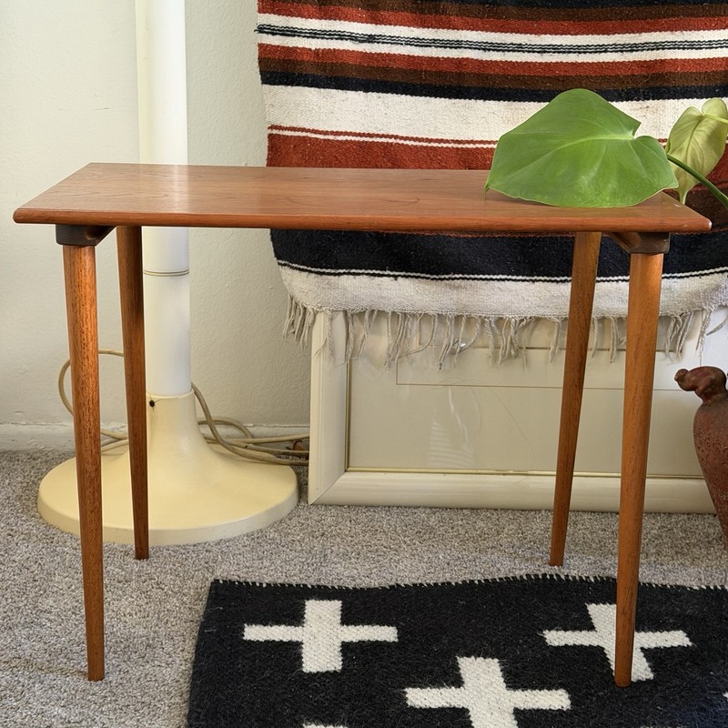 Westnofa Teak Side Table MCM Scandinavian Nesting Table Norway 25x15x19 *flaws*