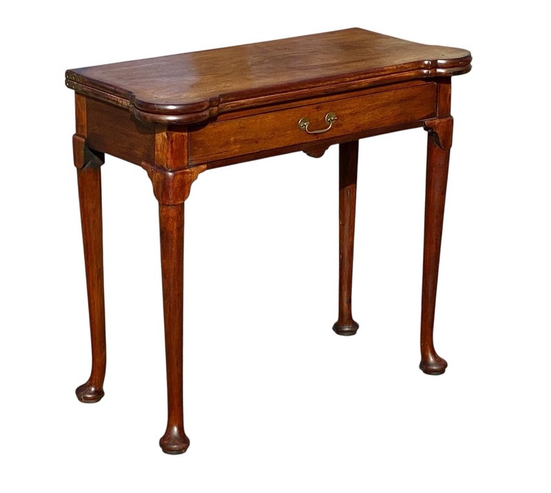 Antique English George III Mahogany Card Table / Console Table With Drawer gallery