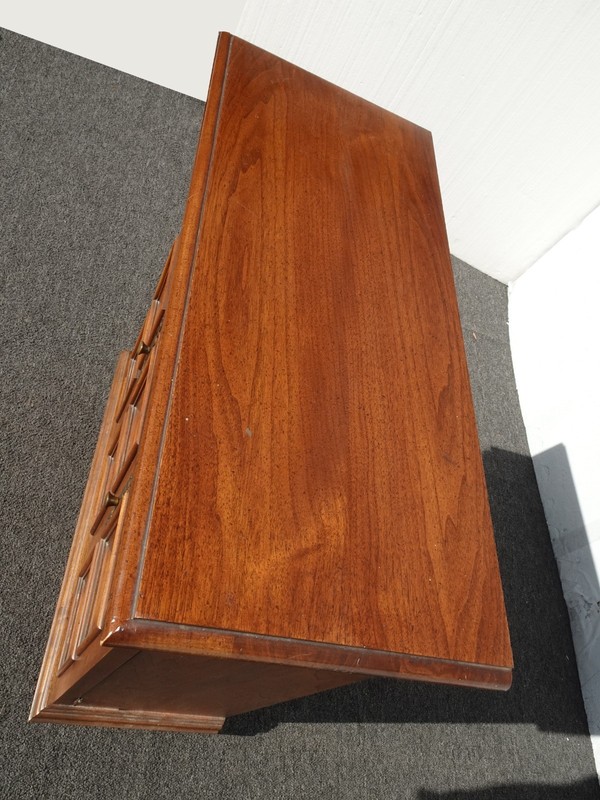 Vintage Mid Century Modern Brown Side Console Cabinet w Two Doors gallery