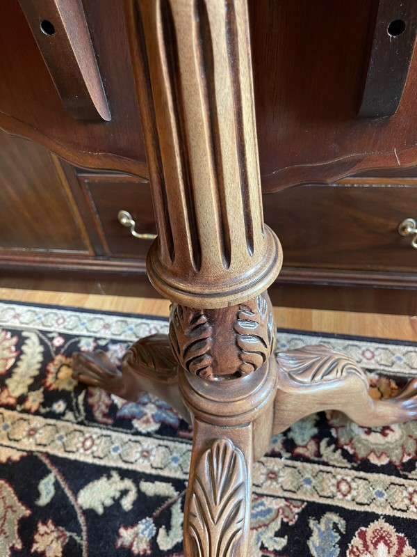Hickory Chair? Tilt Top Large Mahogany Piecrust Ball and Claw Table gallery