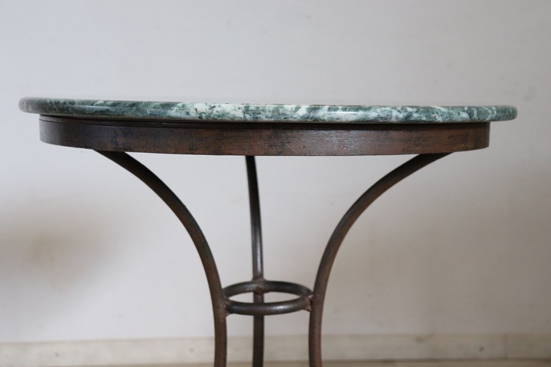 20th Century Italian Side Table in Iron with Marble Top gallery