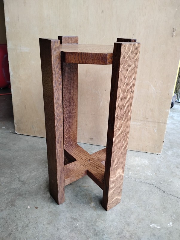 Antique Mission Style White Oak Small Plant Stand Hand Made