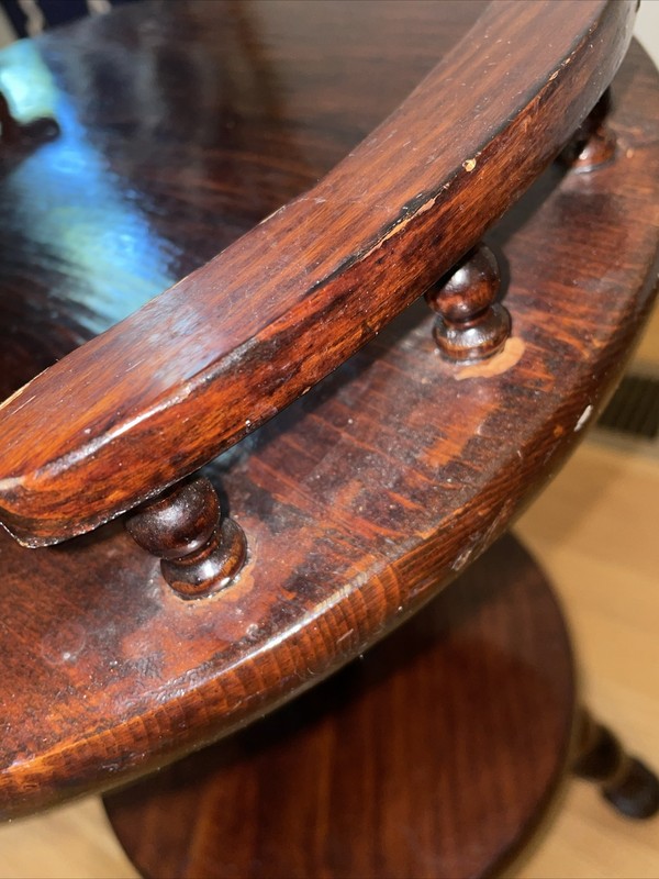 Wood Spindle 2 Tier Plant Stand Accent Dumb Waiter Handled Table 24 5/8” Tavern gallery