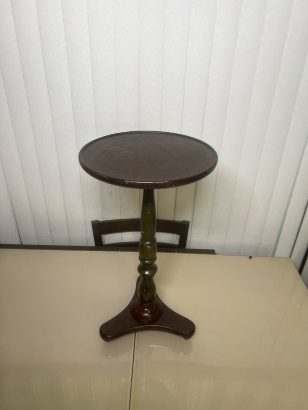 Bombay Company Late20th Century Pedestal Plant Stand Side Table Brown/green Read