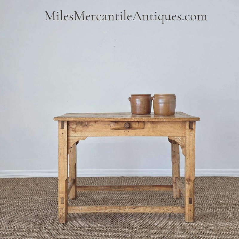 Antique English Pine Farmhouse Desk Table Primitive Rustic Country Kitchen