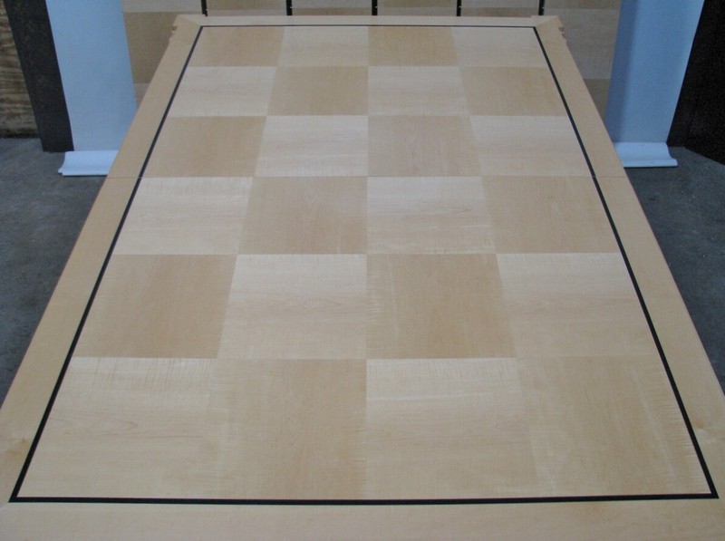Custom Maple Dining Table; Parquet Top & 6 Leaves 84″ – 156″ for 14-16 People