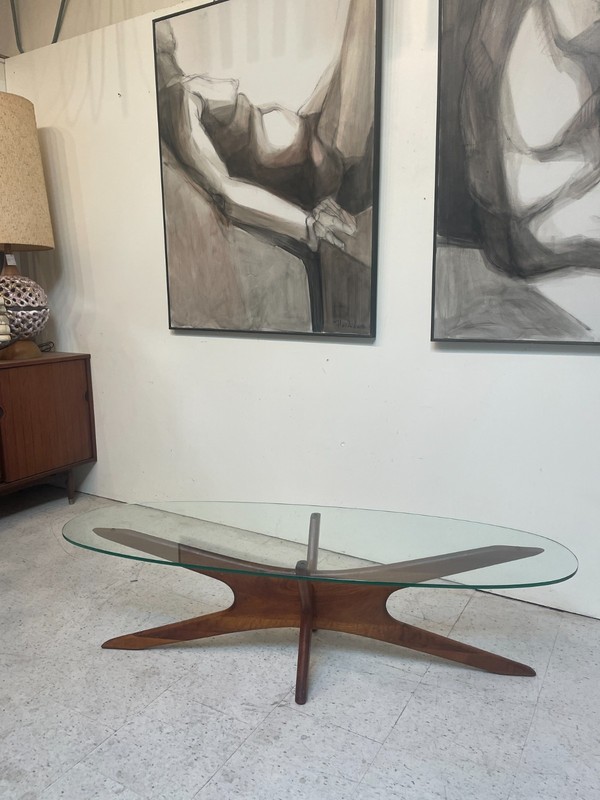 Adrian Pearsall for Craft Associates Mid Century Walnut Jacks Coffee Table gallery