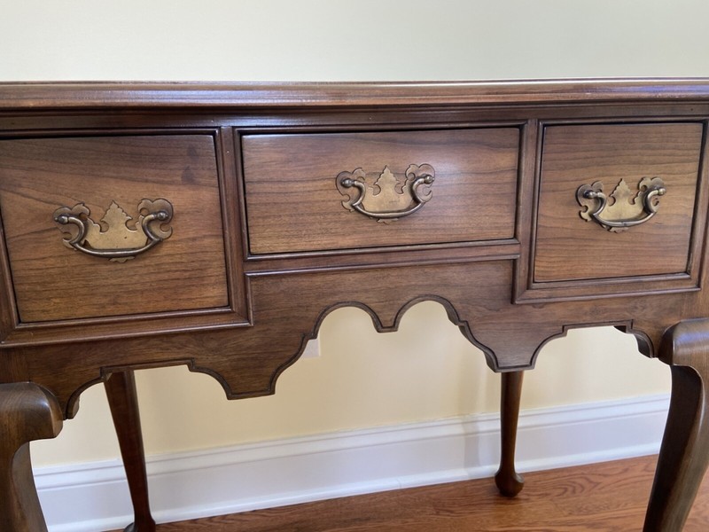 Vintage Stickley Queen Anne Solid Cherry Lowboy Console Table gallery