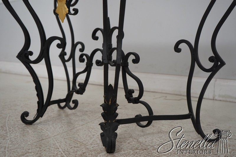 67540: Wrought Iron Marble Top Console Foyer Table gallery