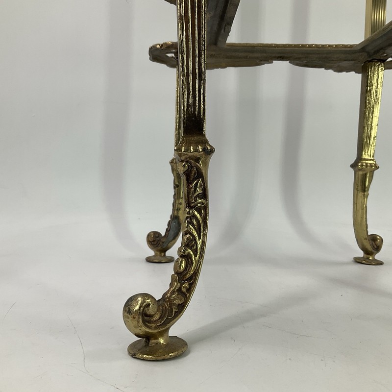 Vintage Brass Neoclassical Accent Table Hollywood Regency Ornate 26” Tall x 13" gallery