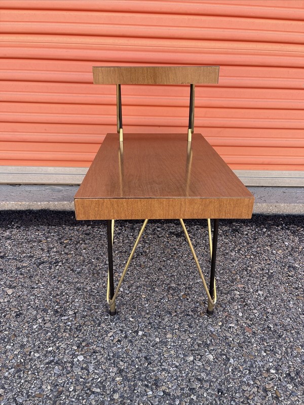 Vintage Two Tiers Mid Century Atomic Coffee Table Hollywood Regency 1960’s gallery