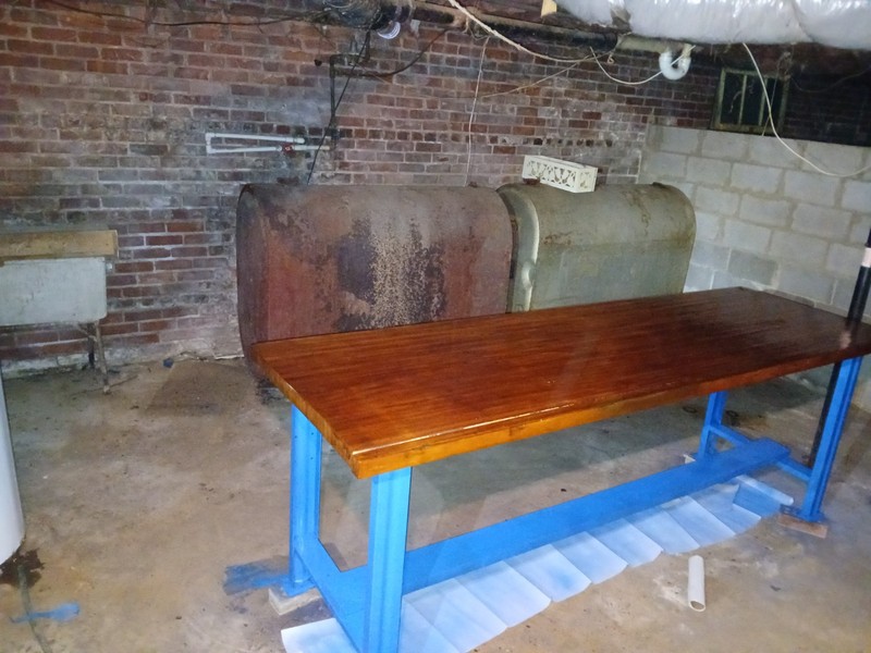 Vtg Industrial Chef Butcher Block Island Stainless WorkStation Table 96x30 gallery