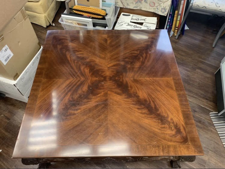 Drexel Heritage Heirloom coffee table square design mahogany wood construction gallery