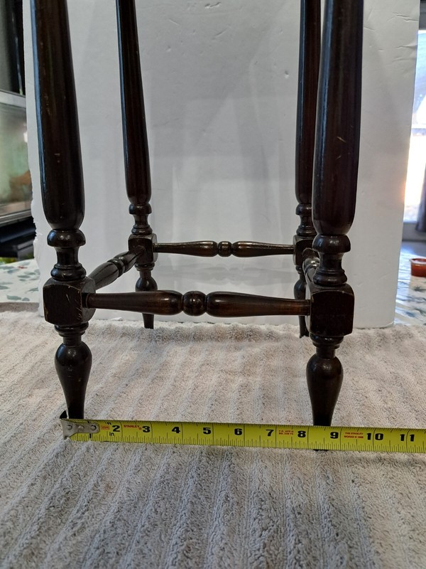 Antique 20th Century Leather Wrapped Hand Tooled Peruvian Accent Nesting Table gallery