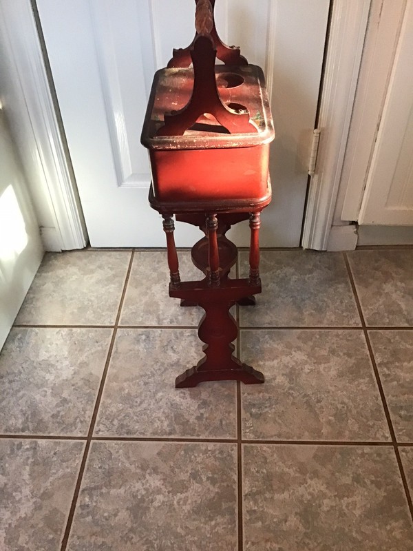 Vintage Smokers Table With Drawer, Hand Painted gallery