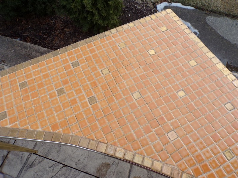 Vintage Mid Century Modern Mosaic Tile Boomerang Corner Table gallery