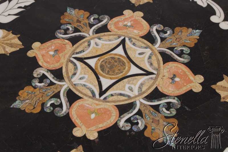 L72506: Italian Style Pietra Dura Inlaid Marble Top Center Table gallery