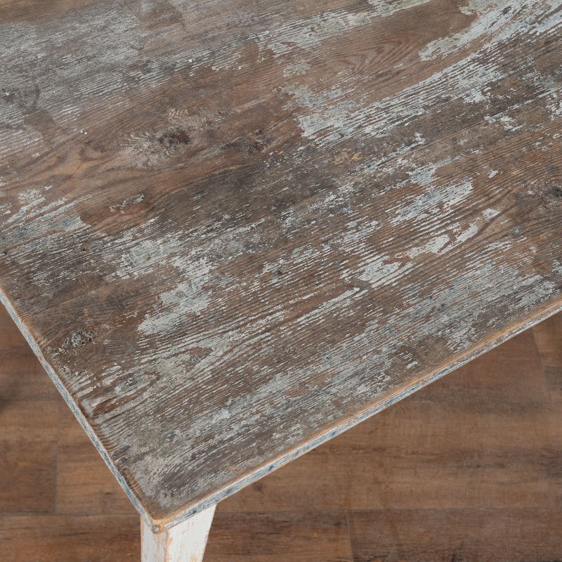 19th Century Original Gray Painted Swedish Pine Side Table gallery