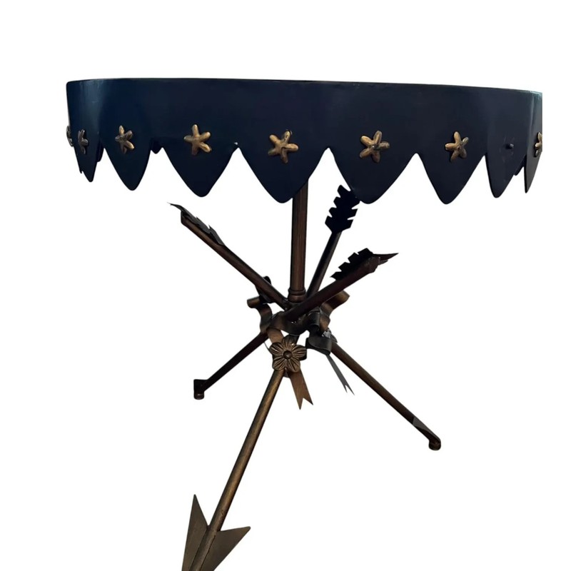 Antique Round Neoclassical Crossed Arrow Side Table gallery