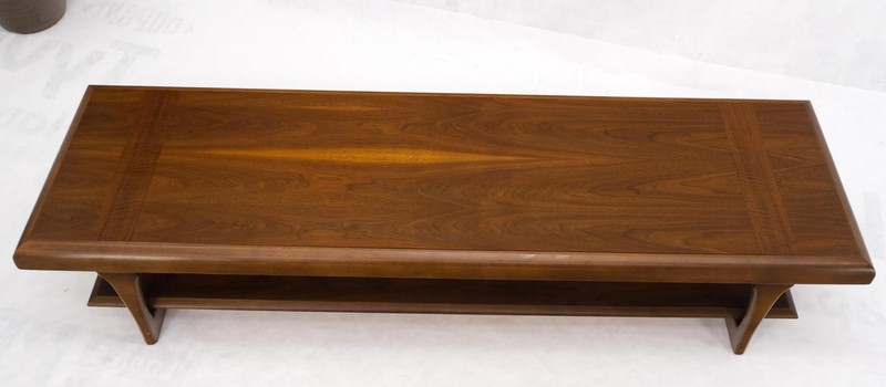 Mid-Century Modern Long Walnut Bench Coffee Table by Lane gallery