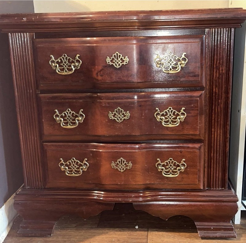 2 Vaughan Bassett three drawer end tables