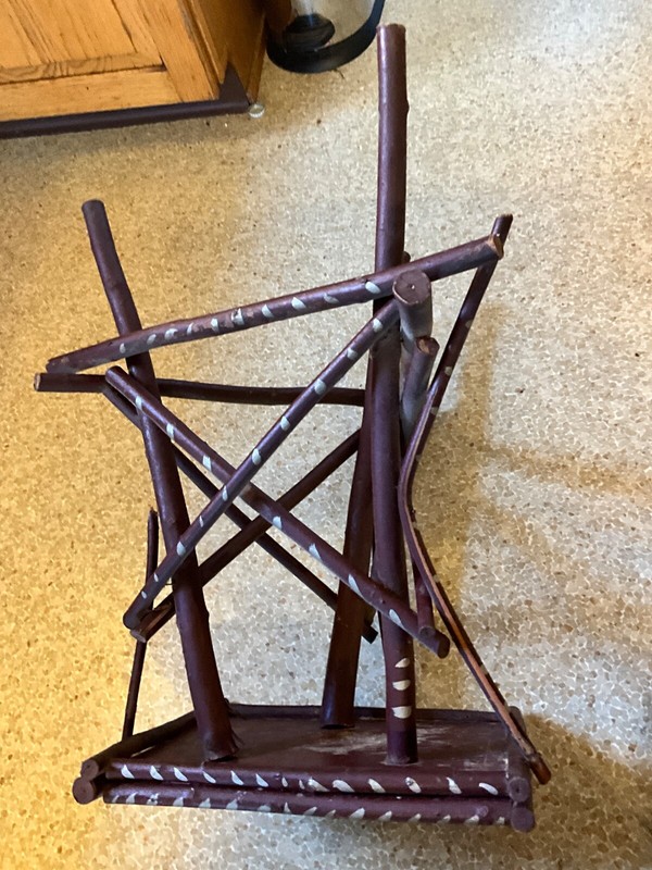 Antique Adirondack Twig Table Early 20th Century 22 by 10 by 12 inches gallery