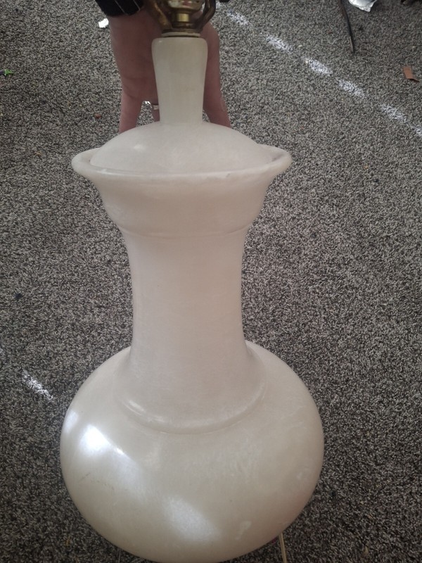 Alabaster Urn Style Lamp** Large Vintage** Heavy gallery