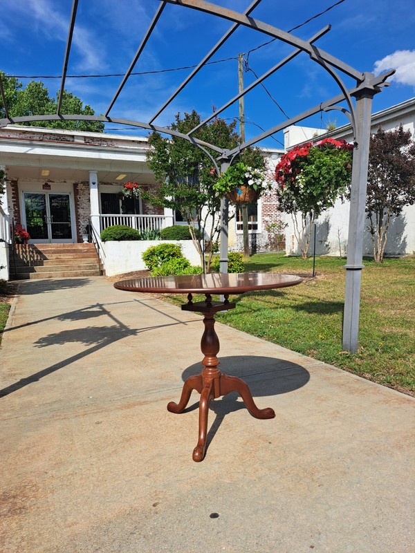 Cherry Birdcage Tilt Top Tea Table By Suters Of Virginia 20thc gallery