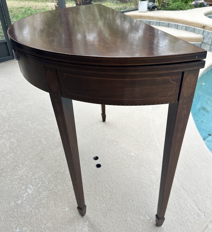 Antique Potthast Bros. Mahogany Inlaid Convertible Card / Game Table gallery