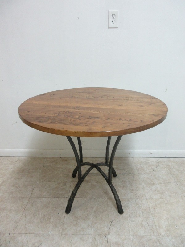 Charleston Forge Hearthstone Wrought Iron Dinette Center Table Honey Maple