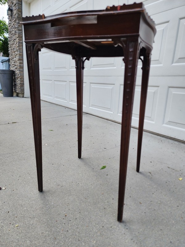 Antique George Mahogany Urn Table or Kettle Stand Lattice Top Parts Restoration gallery