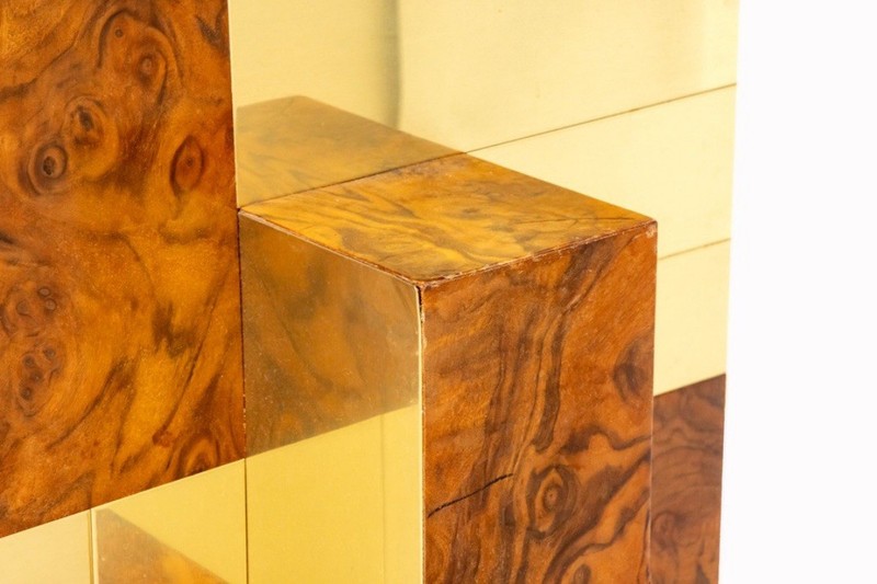 Paul Evans Cityscape Series Mid Century Modern Brass & Burl Wood Dining Table gallery